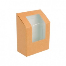 Boite wrap en papier kraft avec fenetre transparent l9,2 × l5,1 × h9,2 cm x500