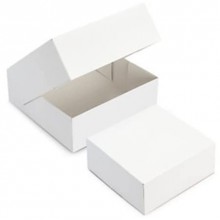 Boîte à Pâtisserie Blanche en Carton hauteur 8cm l16 × l16 × h8 x50