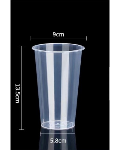 Gobelet transparent 500 ml X 50pcs thermocellable pour bubble tea (diamètre 90mm)